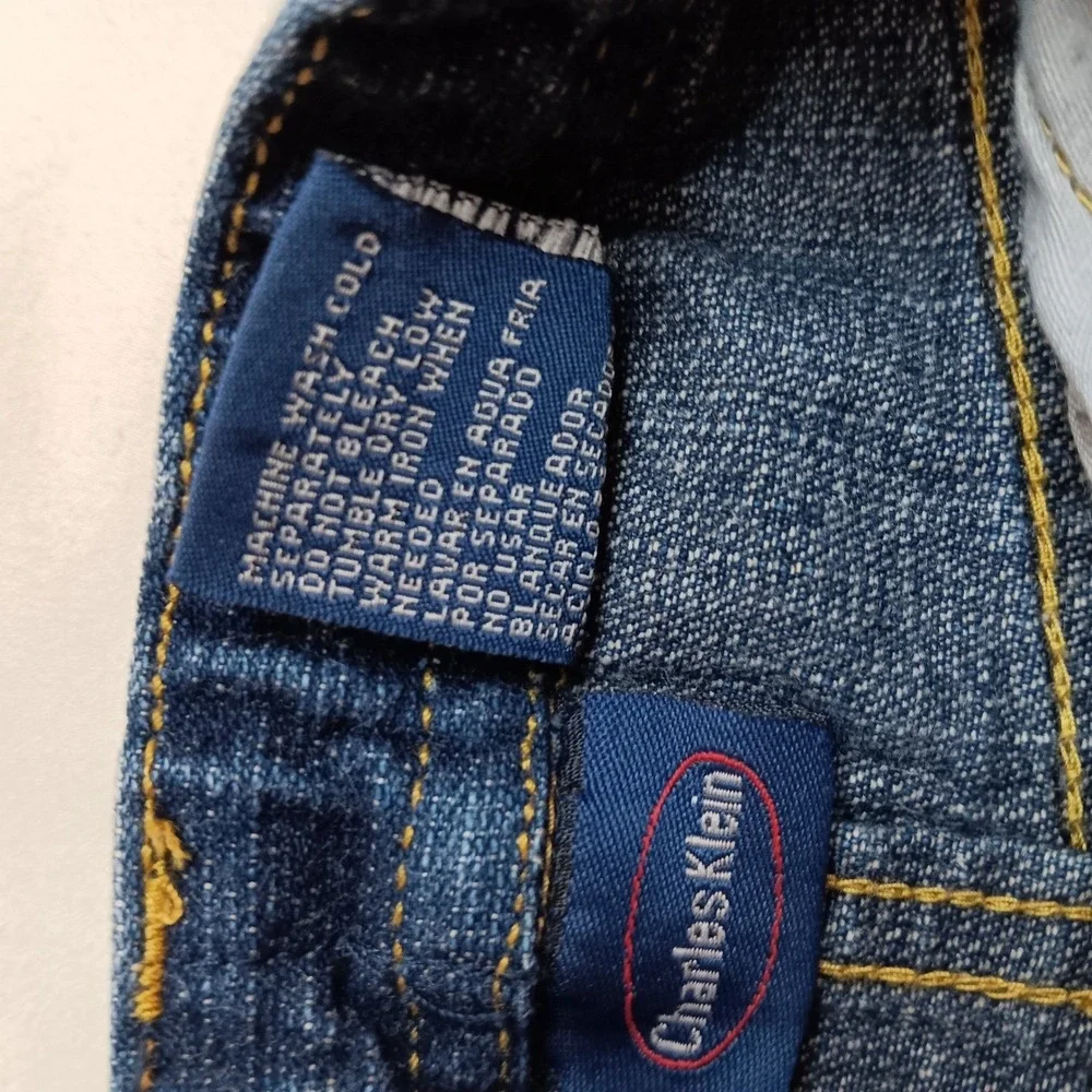 Charles‎ Klein Baby Denim  Shorts Dark Wash Snap Button Detail